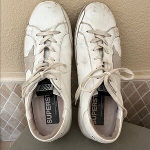 Golden Goose White and Gray Sneakers